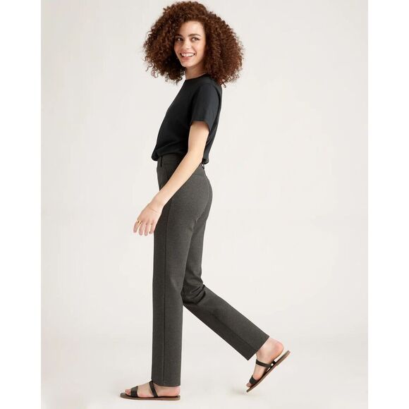 ✨Quince Ultra-Stretch Ponte Straight Leg Charcoal Sz Large Pants✨ - Picture 3 of 10